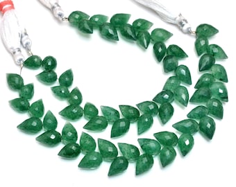 Green Strawberry Quartz Drops Briolette Fancy Teardrop Micro Faceted Beads Green Quartz drops