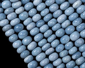 Natural Blue Opal Smooth Rondelle beads:  Gemstone bead Supply