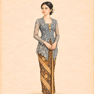 Sundanese Traditional Clothing | Vintage Ethnographic Museum Illustration | Indonesian Heritage Wall Art Printable
