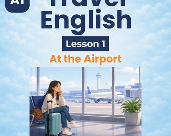 Airport ESL Lesson A1 | Travel English PowerPoint, Worksheet (Digital Download)