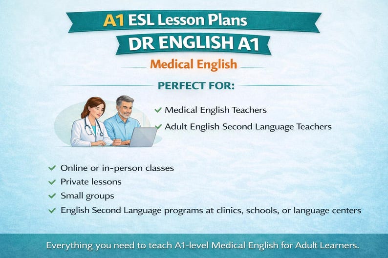 A1 Medical English Speaking Lessons | Doctor Visit ESL Adult Plans ...
