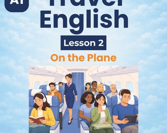 Travel English A1 | On the Plane ESL Lesson | PowerPoint, Worksheet & Teacher Notes for Adult Beginners