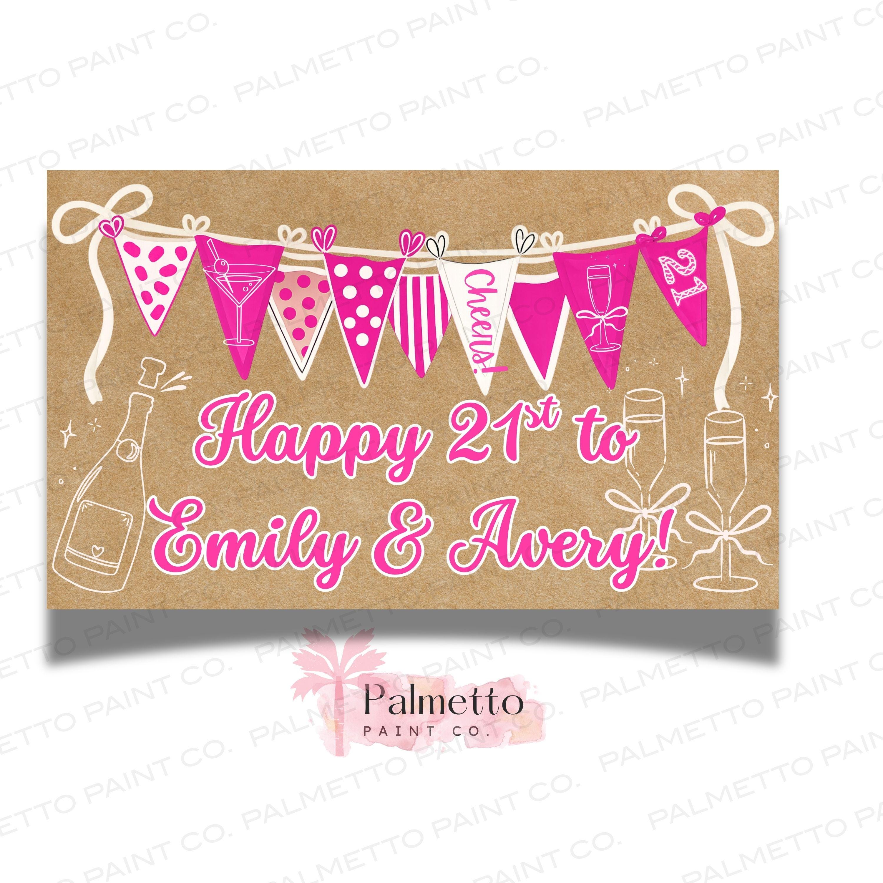 Twenty First Banner Custom 21st Birthday Banner Template, Editable Canva Twenty-first Sign ...