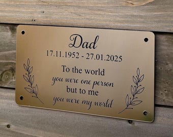 Memorial Plaque | Gold or Silver | Exterior/Interior Material | Customised | Any Message