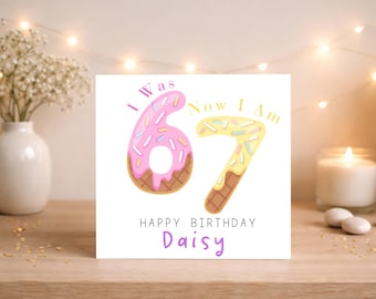 Meme Inspired Ice Cream Birthday Card – Personalised 7th Birthday Greeting 6x6 inches