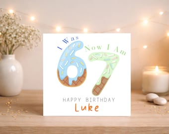 Meme Inspired Ice Cream Birthday Card: Personalised 7th Birthday for Boys