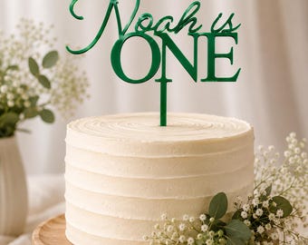 PERSONALISED First Birthday CAKE TOPPER | Custom Name, Age & Colour Cake Topper | Acrylic Birthday Cake Decoration