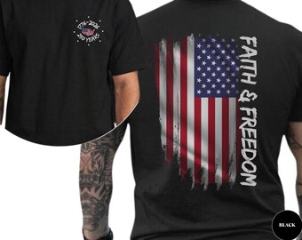 Comfort Colors Retro Usa Tee, 250 Years of Faith and Freedom, Patriotic USA Flag Tee, Patriotic Gift,4th of July Shirt,Independence Day Gift
