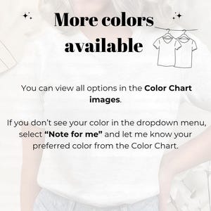K&ouml;nnte beinhalten: Wei&szlig;es T-Shirt mit dem Text "Weitere Farben verf&uuml;gbar". Das Bild enth&auml;lt auch den Text "Sie k&ouml;nnen alle Optionen in den Farbkartenbildern anzeigen" und "Note for me", um eine bevorzugte Farbe auszuw&auml;hlen.