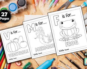 ABC Baby Shower Coloring Book, Bears Theme, 27 Pages (Printable PDF)
