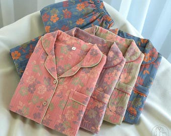 Designed in Melbourne Cotton Pyjama Set | Breathable Sleepwear | Soft Long Sleeve Lounge Set