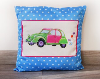 Citroën "2 CV" car cushion cover Vintage trendy decoration