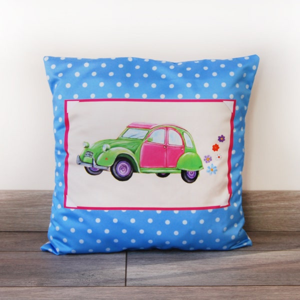 Housse de coussin voiture " 2 CV" Citroën Décoration tendance vintage