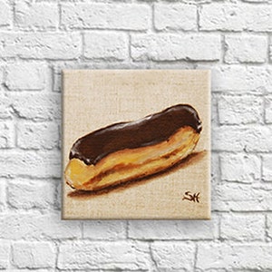 Table illustration cakes pastry wall decoration for kitchen éclair au chocolat