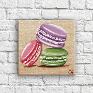 Table illustration cakes pastry wall decoration for kitchen macaron fraise