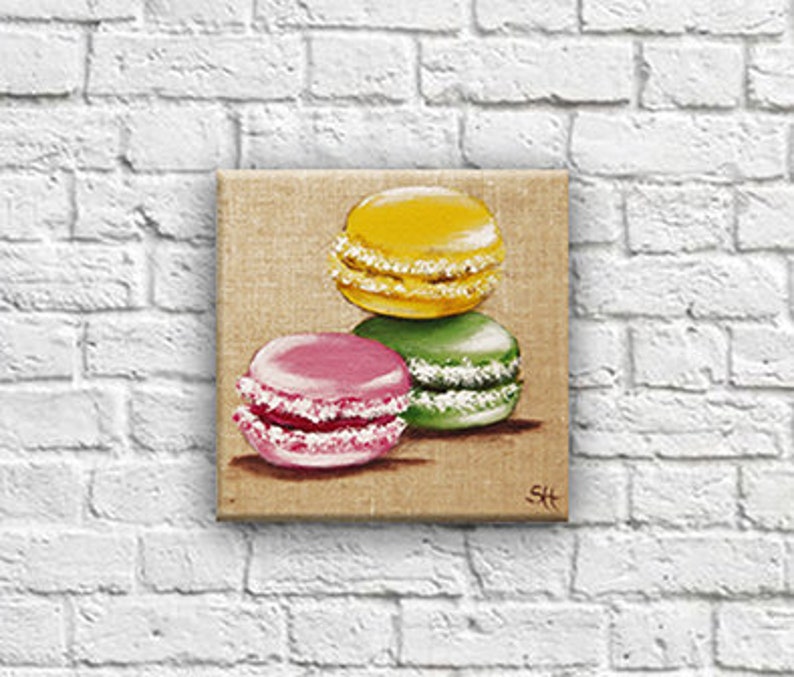 Table illustration cakes pastry wall decoration for kitchen macarons
