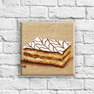 Table illustration cakes pastry wall decoration for kitchen mille feuille