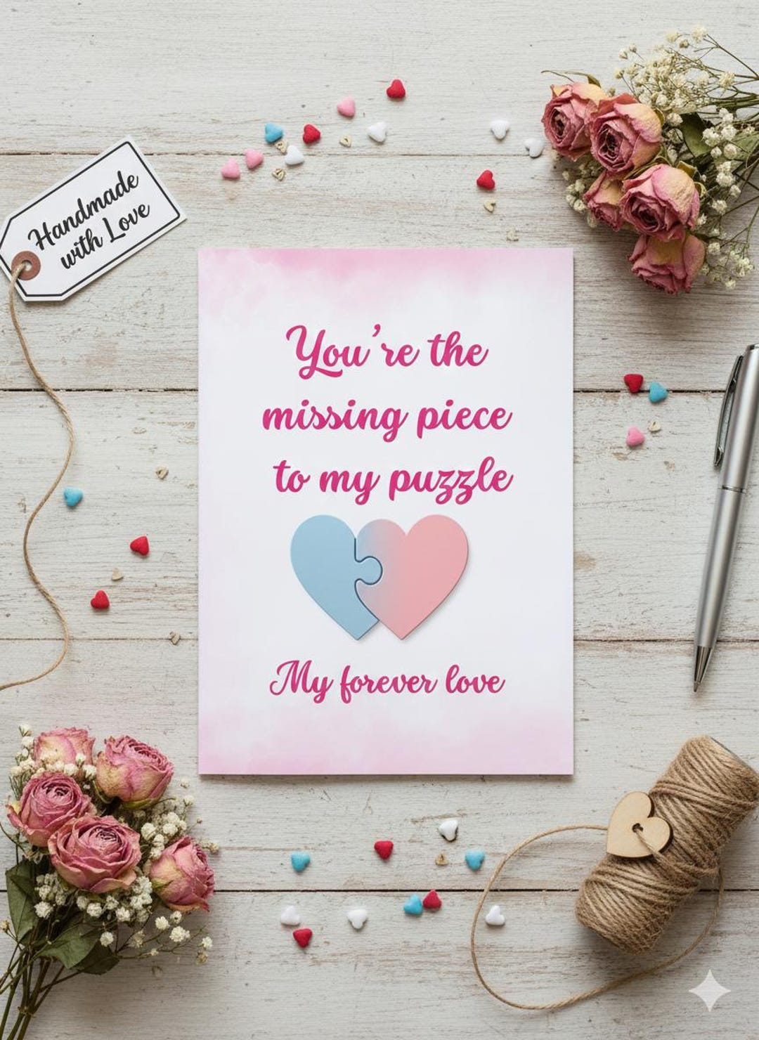 You Are the Missing Piece to My Puzzle, Romantic Valentine Day Card ...