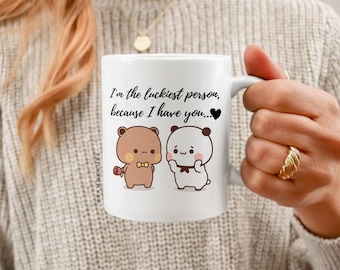 Dudu Bubu Coffee Mug Cute Bears Coffee Cup Valentine Gift Christmas Gift Birthday Funny Coffee Mug Gift for Her Him