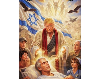 Trump Jesus Meme Poster, Political Satire Wall Art Anti Trump Print, Promised to Me 3000 Years Ago Viral Meme