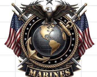Us Marines Eagle Globe Anchor PNG SVG| USMC 250th Anniversary Design | Marine Corps Birthday Digital Download