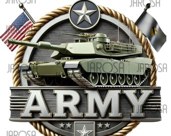 Army Tank PNG | Military Tank Design | US Army Veteran Gift | Patriotic Army Logo | Soldier Shirt Print | Military Badge Clipart