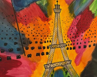 Find Art Acrylic Painting by RAM “ French Heritage 28” x 40”