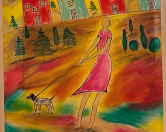 Find Art Acrylic Painting by RAM “ Joyful Companion 24“ x 36“