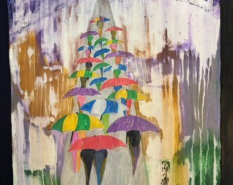 Find Art Acrylic Painting by RAM “Rainy Day Chaos 26“ x 40“