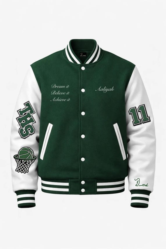 Custom Varsity Letterman Jacket – 90s Hip Hop Streetwear, Personalized Vintage Style