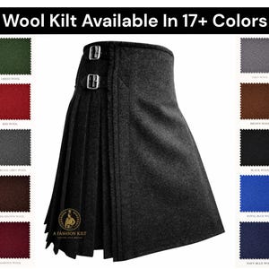 Authentique kilt en laine traditionnel écossais de 8 verges - Tailles de 28 po. à 62 po. Disponible en plus de 17 couleurs image 1