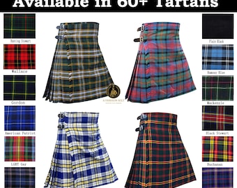Herren 5 Yard Tartan Kilt Schottische traditionelle Highland Hochzeit/formaler Kilt für Herren Outfit - Erhältlich in über 60 Clan Tartans