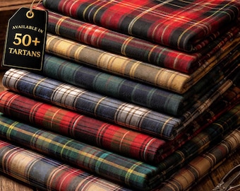 Schottenkaro Stoff in 138 cm Breite - 50+ Tartan Stoffe - Acrylwolle für Kilts, Röcke, Basteln & Nähprojekte