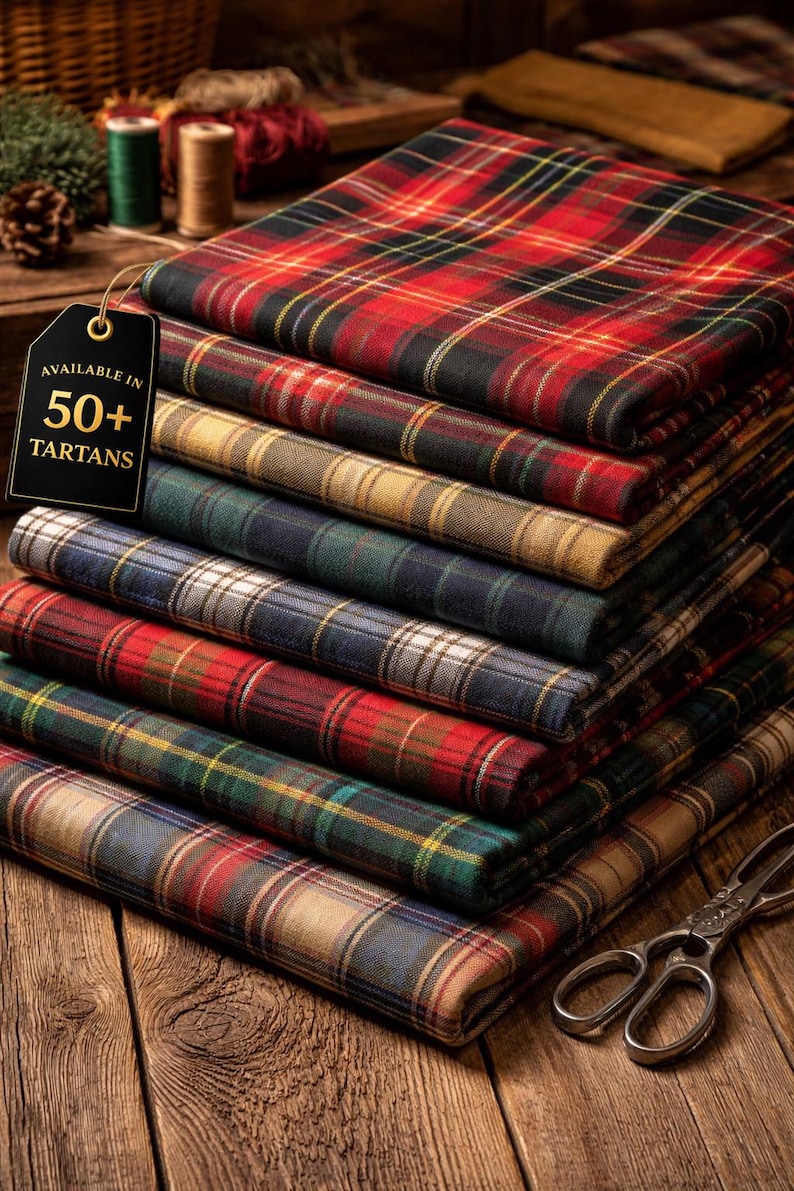 Tartan Fabric by the Yards in 54" Width - Acrylic Wool Material for ...