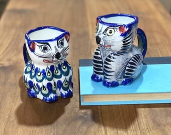 Ceramic Mug in Shape of Cat | Handpainted Mug
