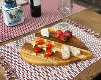 Heart-Shaped Wood Cheese Board - Valentine's Serving Board - Unique Wedding Gift for Couple