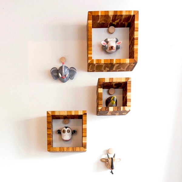 Teak Floating Shelf Etsy