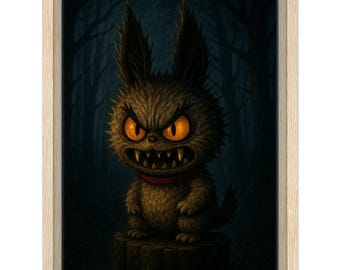 Dark Forest Beast – Framed Canvas Wall Art | Gothic Fantasy Decor” Framed Canvas 30 x 40 cm / 12x16″