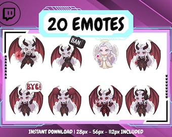 20 Cute Lilith Emote Pack, High-Resolution Twitch Emotes, Discord Emotes, Emotes for Streamers, Unique Emotes for Twitch