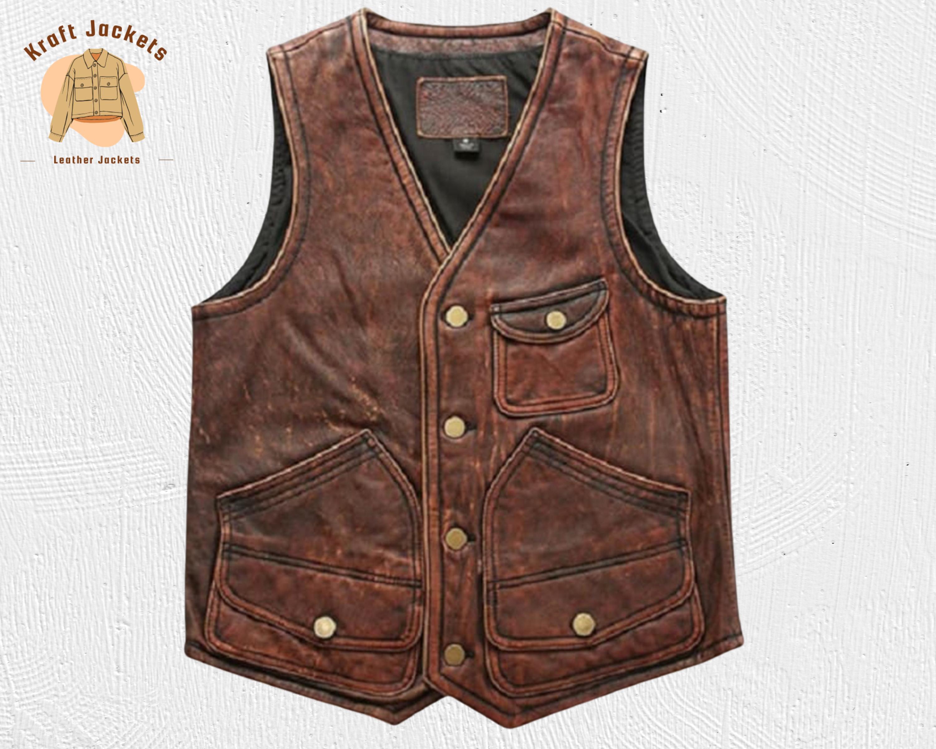 Vintage biker vest - Etsy 日本