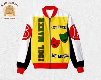 Salt N Pepa 8 Ball Varsity Jacket – Unisex Rap Bomber Leather Jacket, Idol Maker Push It Music Style, Retro 90s Hip Hop Streetwear