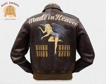 Chaqueta de Chris Redfield de Resident Evil – Made in Heaven A2, chaqueta bomber de cuero marrón para hombre, atuendo para cosplay del videojuego, estilo luchador vintage