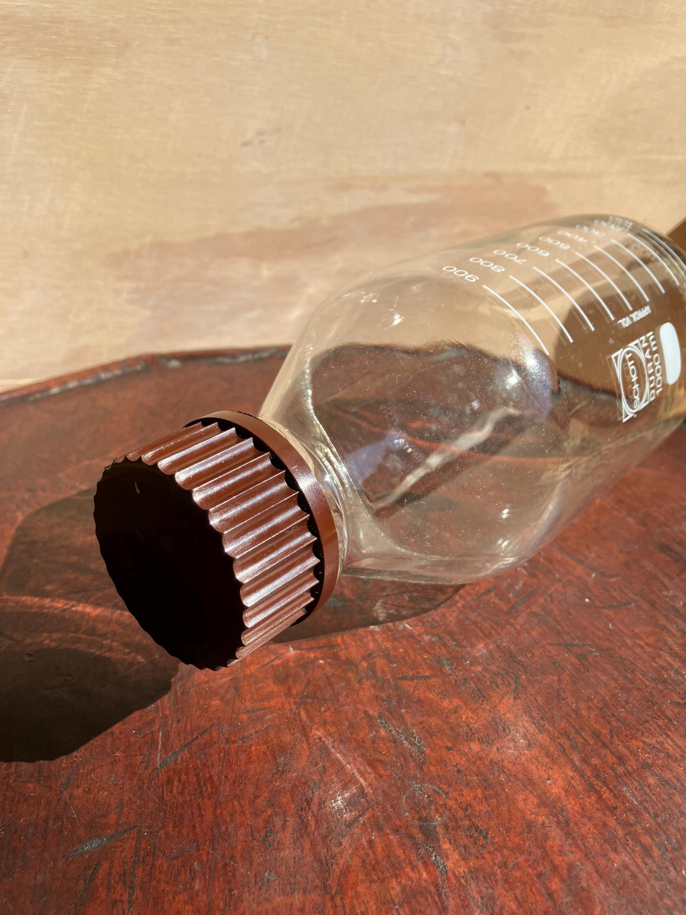 Vintage SCHOTT DURAN Laboratory Bottle / 1000ml Glass Reagent Jar