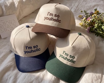 I'm So Youholic Hat, Flirty Embroidered Baseball Cap, Funny Couples Gift, Trendy Two Tone Hat, Y2K Aesthetic Sassy Cap, Gift For Her