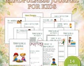 Kids Mindfulness Journal Printable PDF, Emotional Learning & Calm Down Activities
