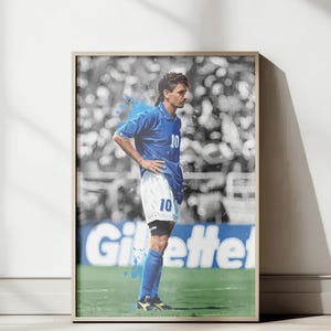 Roberto Baggio Italian Football Legend Poster (Digital Download)