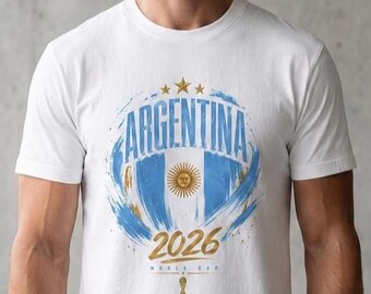 Argentina World Cup 2026 Graphic Soccer Shirt, World Cup Vintage Football Fan Tee