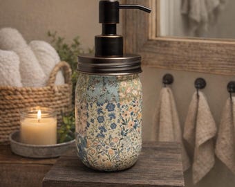 Decoupaged Rustic Floral  Dispenser