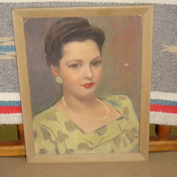 Vintage Oil Painting Elegant Portrait of Woman