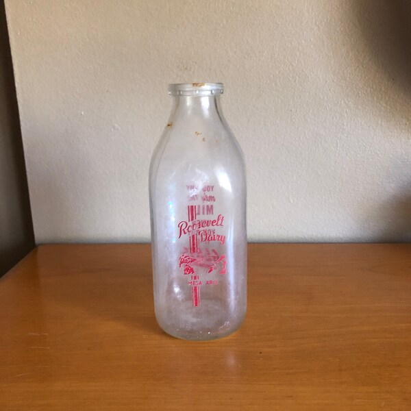 Glass Milk Bottle Etsy